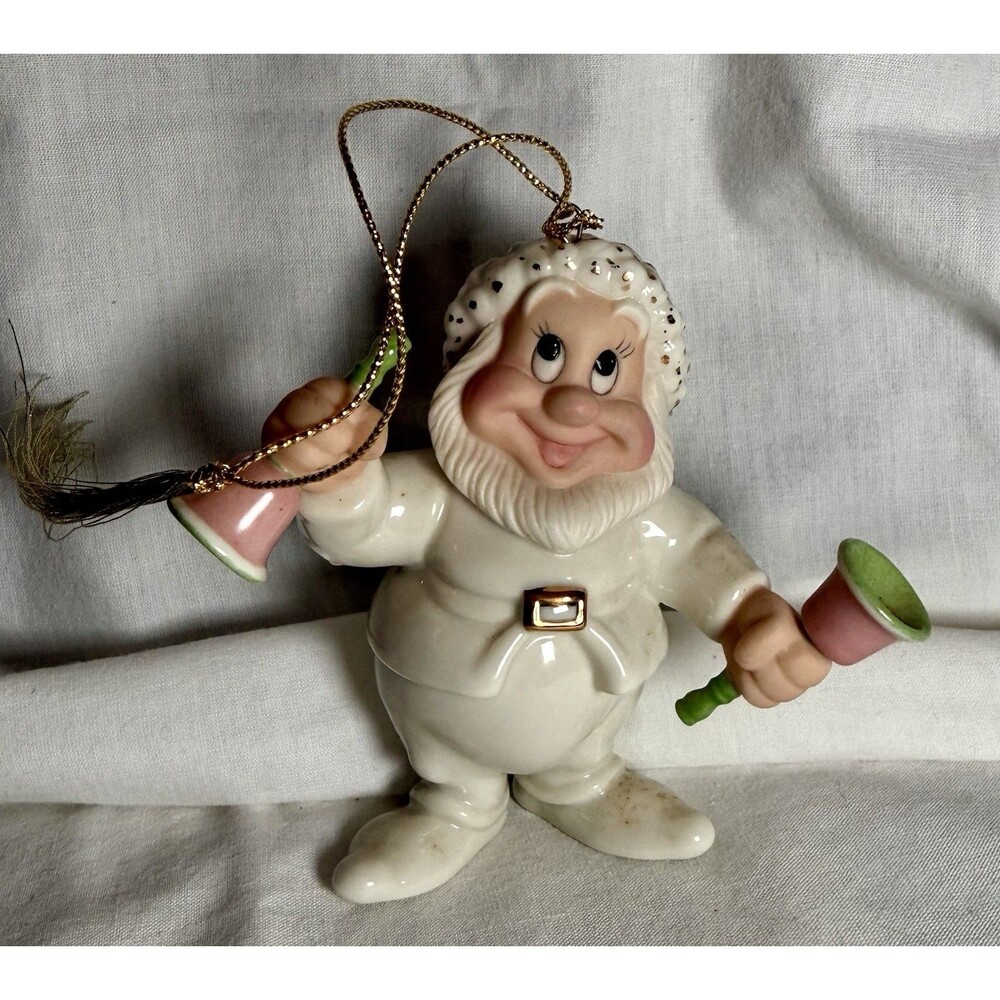 Lenox Disney Snow White Dwarf Bells Happy Holiday Showcase Christmas Ornament